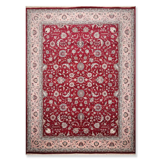 9x12 Burgundy Hand Knotted 300 KPSI Masterpiece Pak 100% Wool Oriental Area Rug