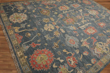 Multi Size Hand Knotted Traditional Oushak 100% Wool Oriental Area Rug Blue, Gray Color - Oriental Rug Of Houston
