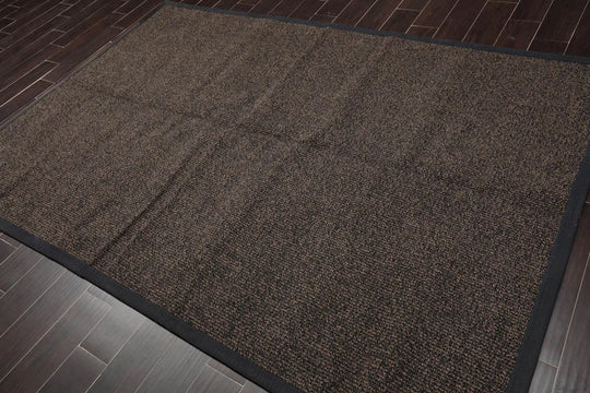 6x9 Black Machine Made in USA Modern Flatwoven 100% Wool Oriental Area Rug