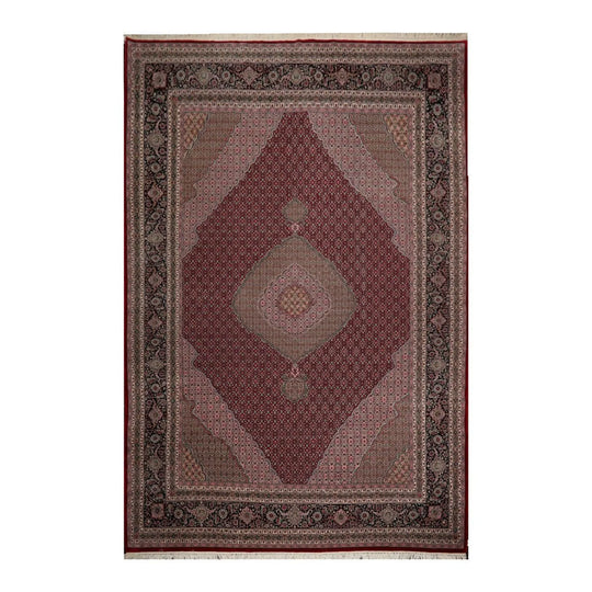 10x14 Burgundy Hand Knotted 100% Wool 250 KPSI Tabrizz Mahi Persian Oriental Area Rug