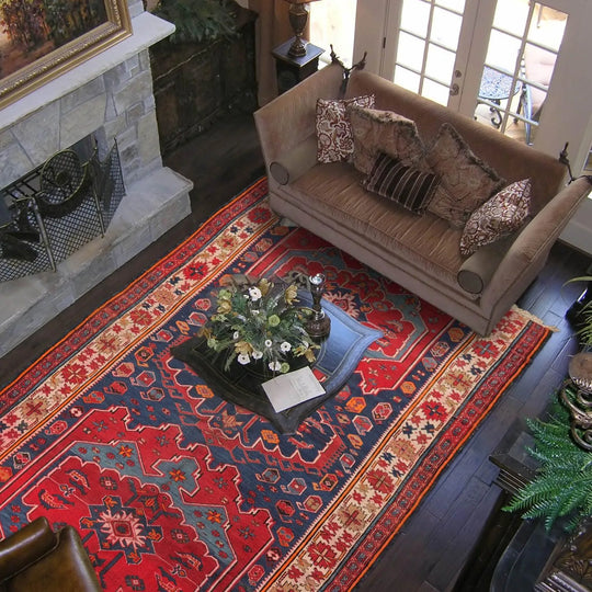 5'10'' x 12'2'' Antique Runner Hand Knotted Wool Kazak Oriental Area Rug Navy