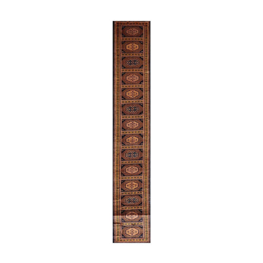 2'7"x 14'10" Runner Hand Knotted Wool Bokhaara High Sheen 300 KPSI Area Rug Navy
