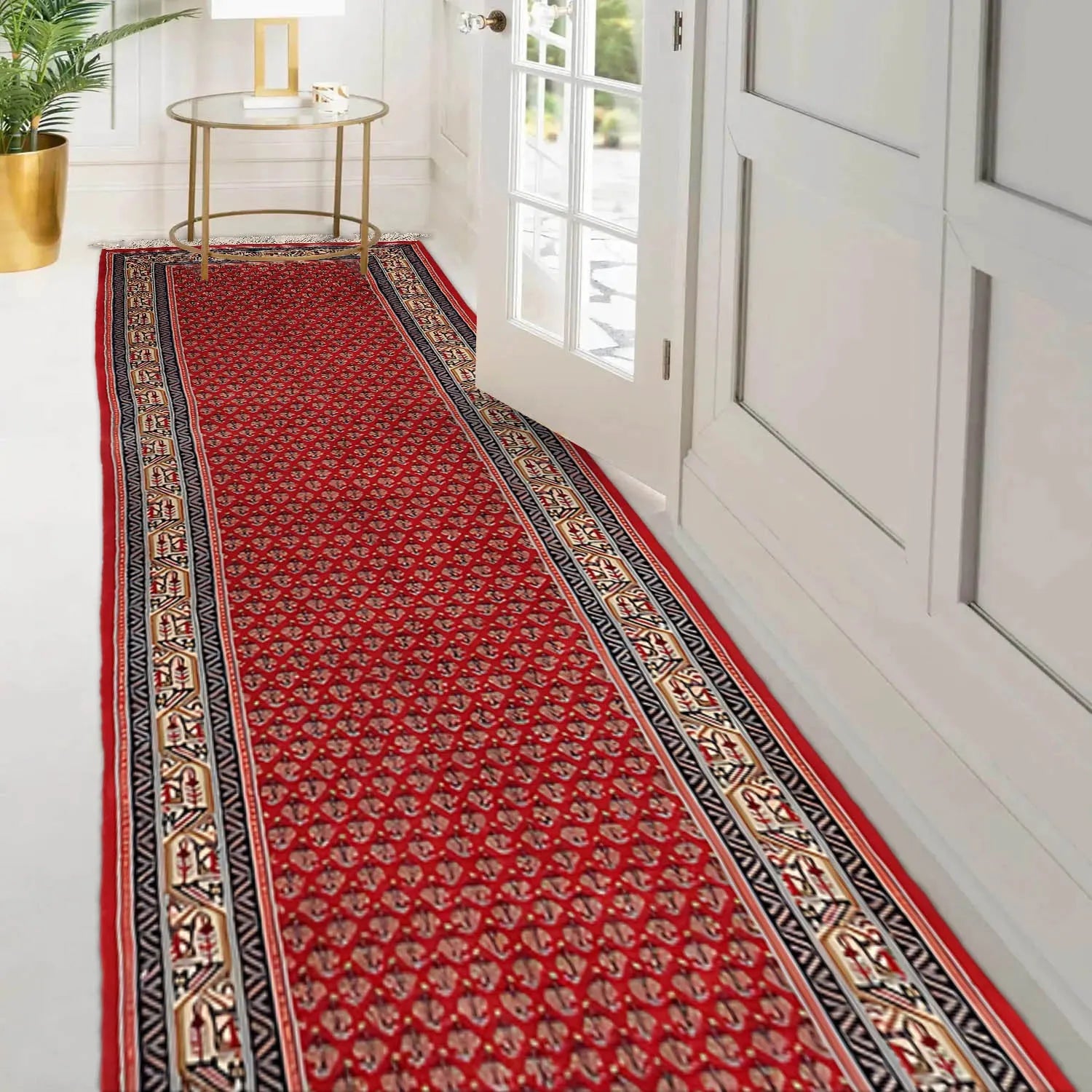 Red floral rug, Handknotted rug, Wool outlet rug 2.9 x 6.1 ft Free Shipping , Turkish rug , Vintage rug , Runner rug , Hallway boho rugs MB8905