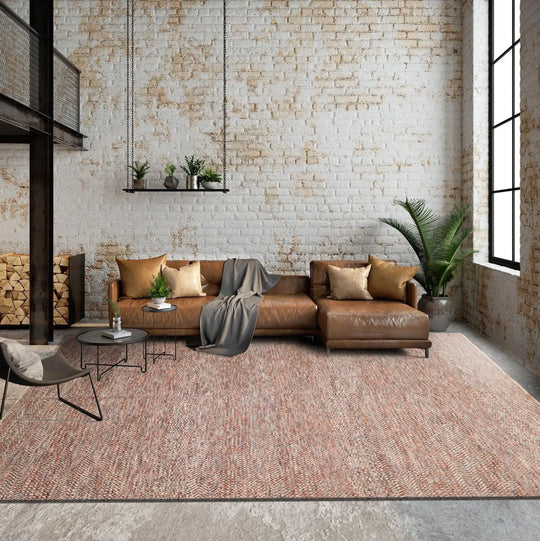 8x10 Rust, Ivory Hand Knotted 100% Wool Modern Oriental Area Rug