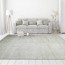 Multi Sizes Tibetan Wool and Silk Oriental Area Rug Light Blue, Green Color - Oriental Rug Of Houston