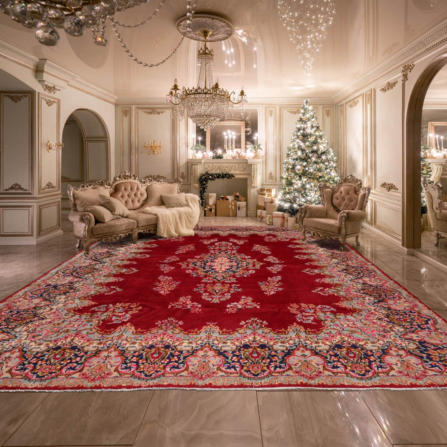 10x14 Cranberry Hand Knotted Persian Area Rug | Oriental Rug of