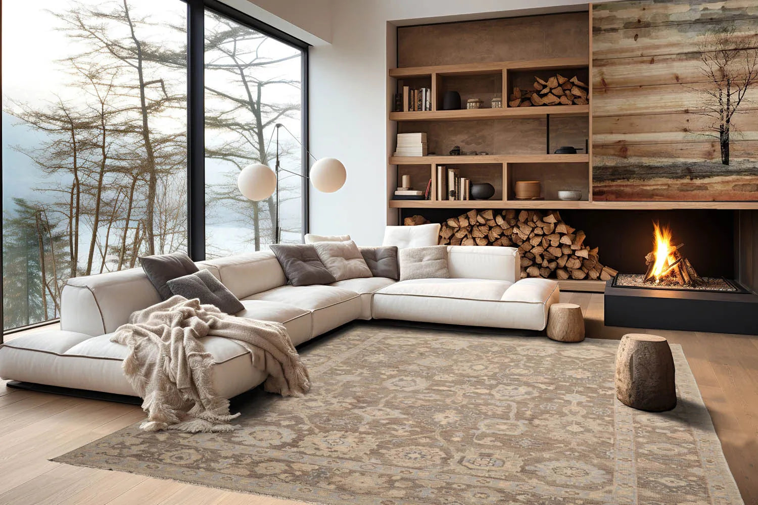 A R F A T 786* ！BRAUN 94M*12個 9x12 Brown Hand Knotted William Morris Oriental Area Rug