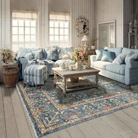 Multi Sizes Slate Hand Knotted Traditional Oushak Wool Oriental Area Rug