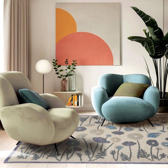 LoomBloom Multi Size Beige Hand Tufted Contemporary Botanical Wool and Silk Oriental Area Rug