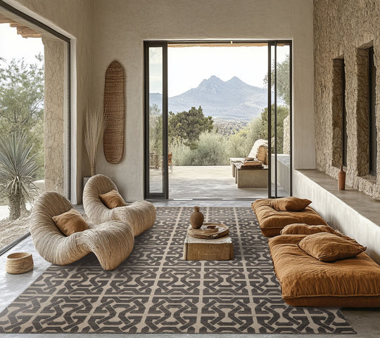 loomBloom 9'11''x12'2" Beige Hand Woven Flatweave Contemporary Geometric Wool Oriental Area Rug