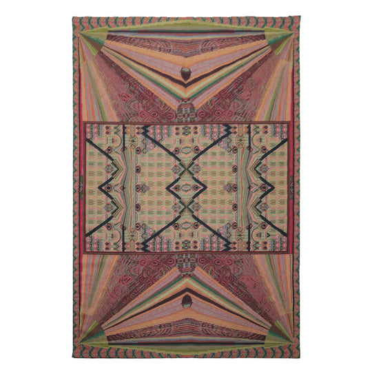 6x9'2'' Hand Woven Wool Lime French Needlepoint Art Deco Rug