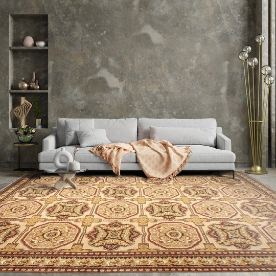 12' x 18' Hand knotted French Savonnerie Area Rug Wool full pile 12x18 Beige