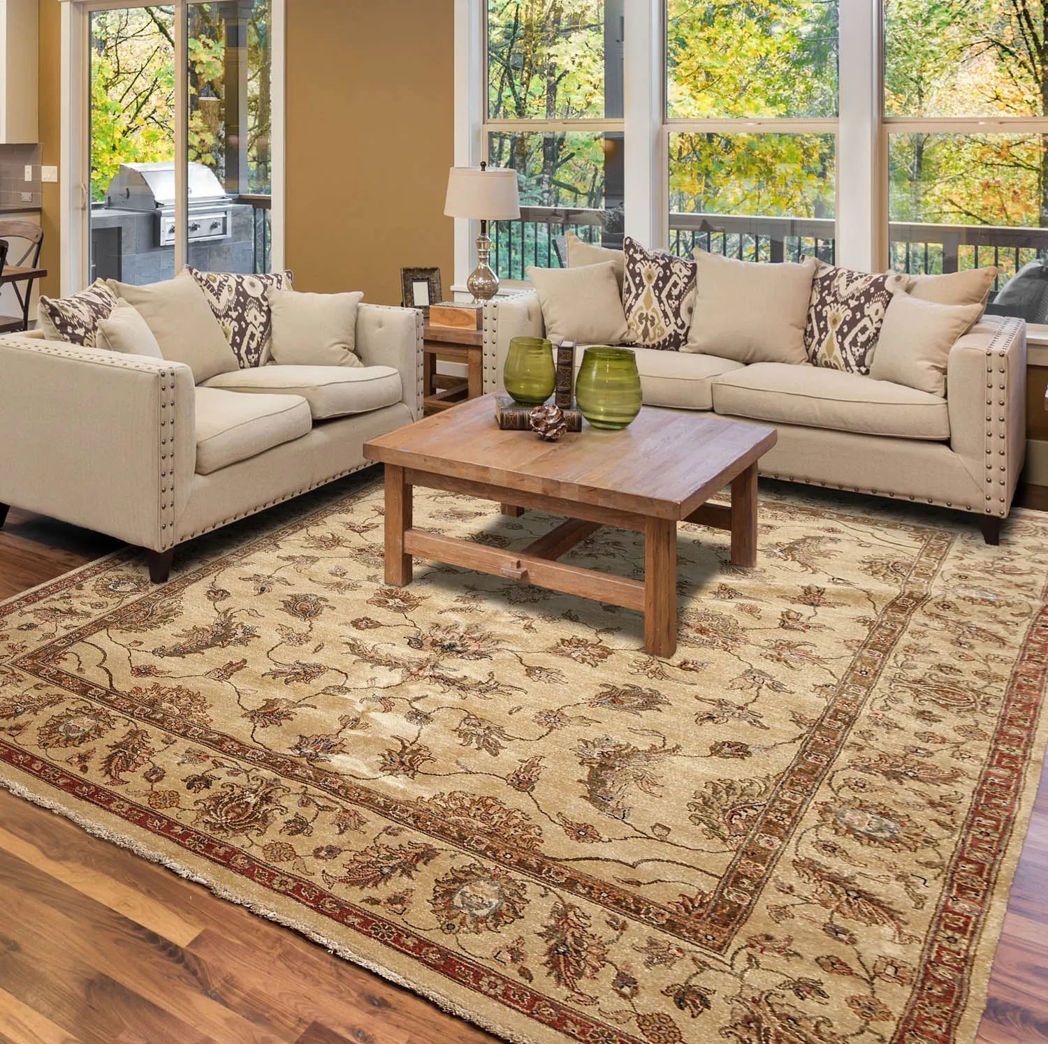 8' x 10' High Sheen Agra Hand Knotted New Zealand 100% Wool