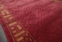 Tibetan Hand Knotted Wool & Silk Traditional Oriental Area Rug Plum 3' x 5' - Oriental Rug Of Houston