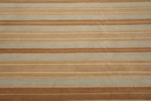 8'1'' x 10' Hand Knotted Tibetan Wool Modern Stripes Oriental Area Rug Beige - Oriental Rug Of Houston