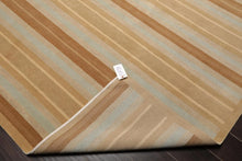8'1'' x 10' Hand Knotted Tibetan Wool Modern Stripes Oriental Area Rug Beige - Oriental Rug Of Houston