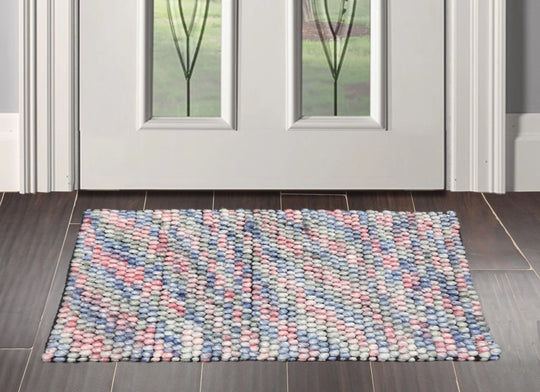 Multi Size Pink, Purple Handmade Polyester Braided Mat Oriental Area Rug