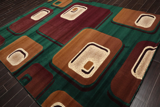 7'10" x 10' Contemporary 100% Polypropylene Full Pile Area Rug Green