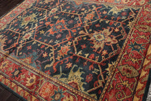 Multi Sizes Blue, Coral Hand Knotted Muted Turkish Oushak 100% Wool Arts and Craft Traditional Oriental Area Rug - Oriental Rug Of Houston