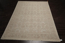 9'3" x 12'4" Hand Knotted 100% Wool Designer Oushak Area Rug Tone on Tone Gray - Oriental Rug Of Houston