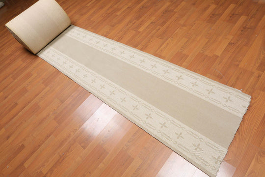 2'4" x 80' Art and Deco Style 100% Wool Oriental Area Rug XLL Runner Taupe