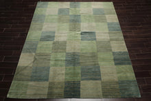 8' 2''x9' 10'' Hand Knotted Tibetan 100% Wool Michaelian & Kohlberg Modern & Contemporary Oriental Area Rug Aqua, Gray Color