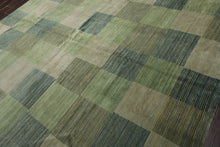 8' 2''x9' 10'' Hand Knotted Tibetan 100% Wool Michaelian & Kohlberg Modern & Contemporary Oriental Area Rug Aqua, Gray Color