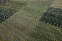 8' 2''x9' 10'' Hand Knotted Tibetan 100% Wool Michaelian & Kohlberg Modern & Contemporary Oriental Area Rug Aqua, Gray Color