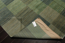 8' 2''x9' 10'' Hand Knotted Tibetan 100% Wool Michaelian & Kohlberg Modern & Contemporary Oriental Area Rug Aqua, Gray Color