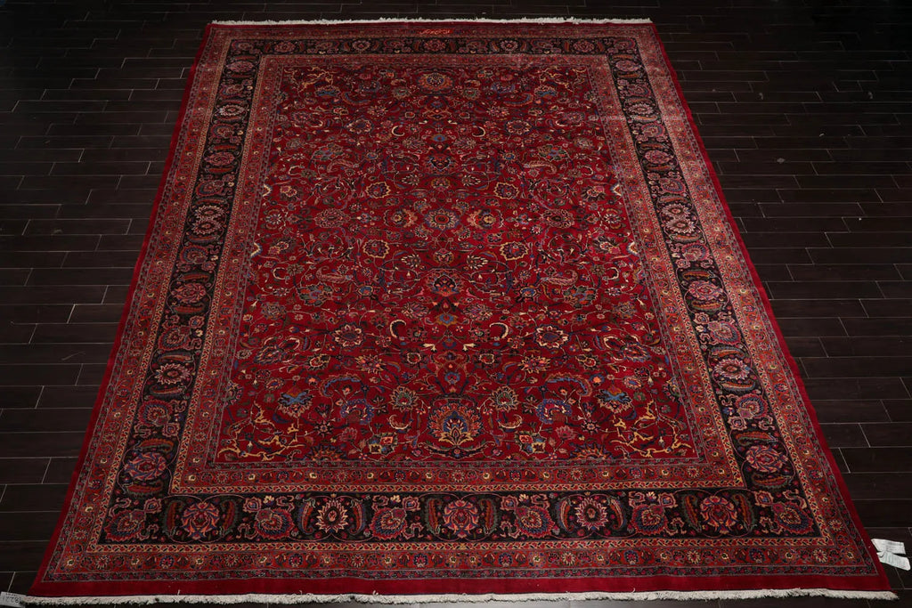 Palace Red Hand Knotted 100% Wool Persian Mashad Oriental Area Rug ...