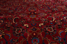 11'4''x16'4'' Palace Burgundy, Midnight Blue Hand Knotted Persian 100% Wool Mashad Traditional Oriental Area Rug