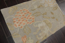 2' x 3' Hand Knotted Wool & Silk Transitional Tibetan Oriental Area Rug Gray - Oriental Rug Of Houston