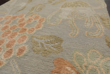 2' x 3' Hand Knotted Wool & Silk Transitional Tibetan Oriental Area Rug Gray - Oriental Rug Of Houston