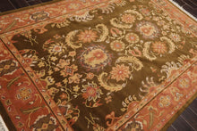 5'10'' x 8'9" Hand Knotted Tibetan Wool Classic European Area Rug Olive - Oriental Rug Of Houston