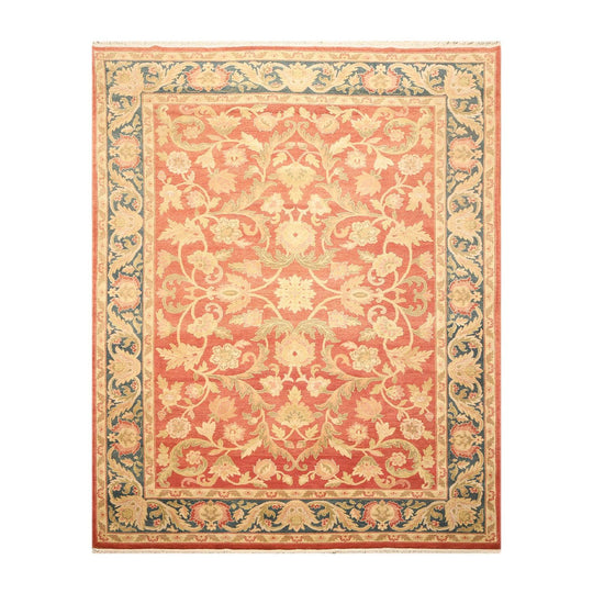 8' x 11’1" Renaissance Hand Knotted 100% Wool Oriental Area Rug Burnt Orange