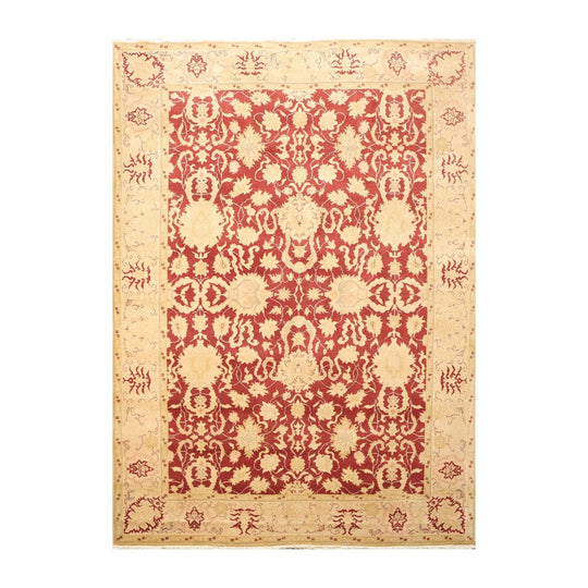 5'11" x 8’10" Hand Knotted Traditional Oushak Wool Oriental Area Rug Maroon