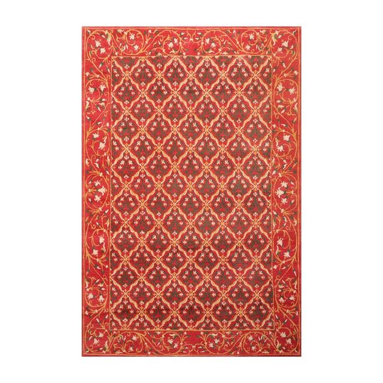 6' x 9' Hand Knotted Classic European Wool Tibetan Oriental Area Rug Rose