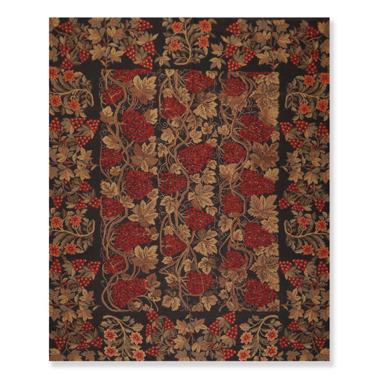 8' 7''x10' French Aubusson Needlepoint Area Rug Hand Woven 100% Wool Traditional Chocolate