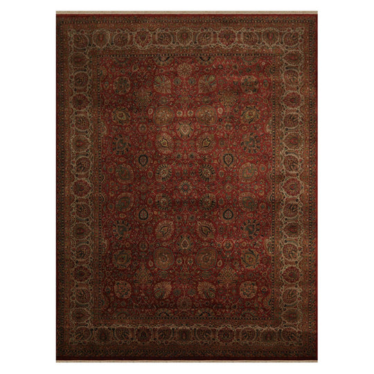 9' x 12'1" Hand Knotted 100% Wool 250 KPSI Saroukk Oriental Area Rug Rust