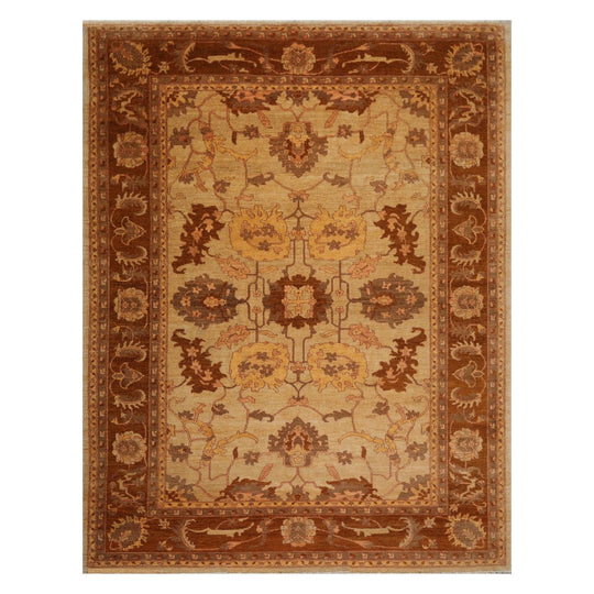 8'3"x11'4" Hand Knotted Wool Stone Wash Peshawar Vegetable Dye Area Rug Beige/Tan