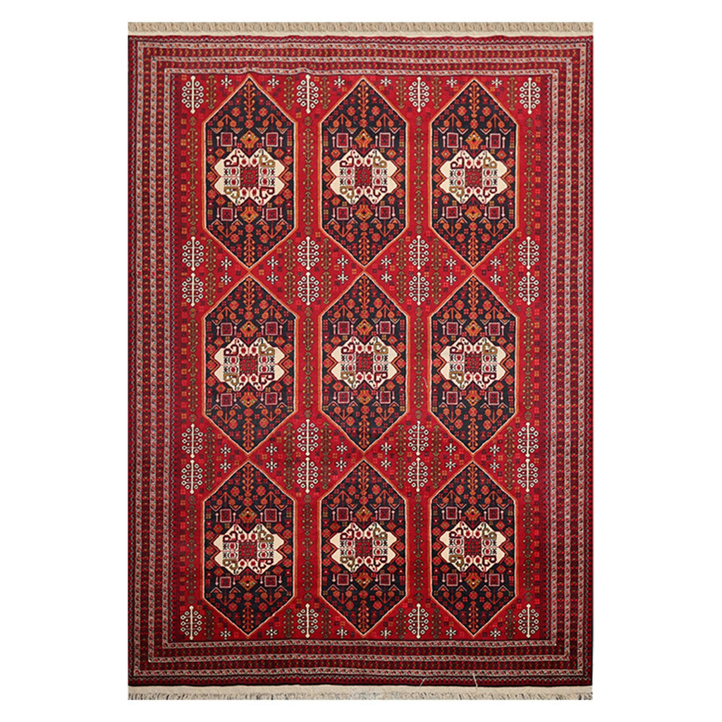 6'6" x 9'6" Hand Knotted Afghanistan Tribal Wool 200 KPSI Veg Dyes Area ...