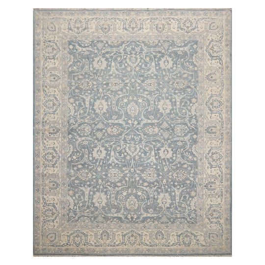 8’ x 10’ Hand Knotted Sand Blast Peshawar 200 KPSI Wool Oriental Area Rug Slate