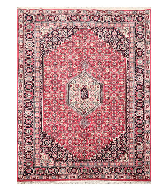 5'6'' x 7'11'' Hand Knotted Rare Romanian Ferahaan 100% Wool Area Rug Pink Black