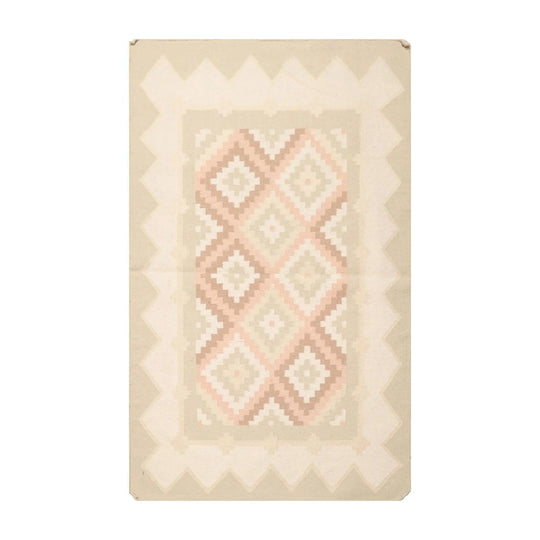 4' x 6' Hand Woven Wool Southwestern Dhurry Kilim Flatweave Area Rug Celadon