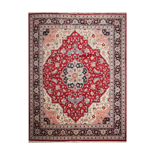 12' x 15'3'' Palace Hand Knotted 100% Wool Romanian Herizz 200 KPSI Area Rug Red