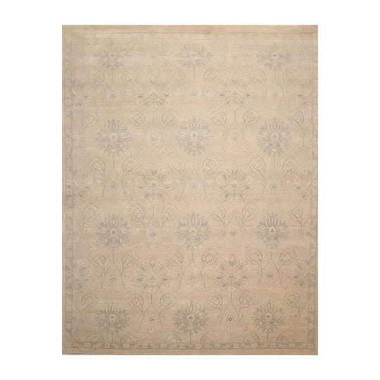 8'1'' x 10'2'' Hand Knotted 100% Wool Transitional Oriental Area Rug Gray