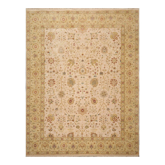 9'1'' x 11'10'' Hand Knotted 100% Wool Peshawar 200 KPSI Oriental Area Rug Beige