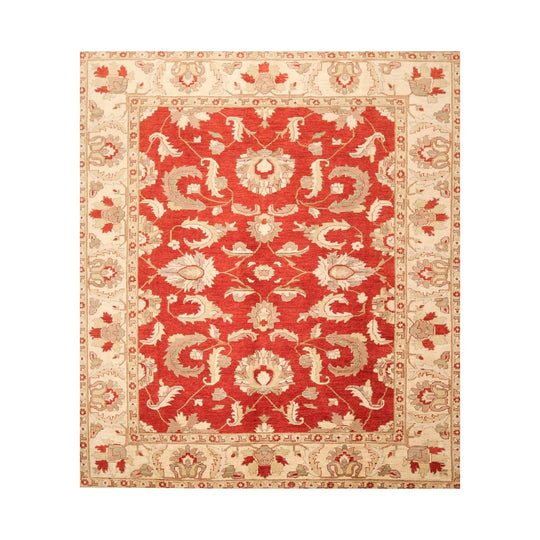 8' x 9'10'' Hand Knotted 100% Wool Peshawar Oriental Area Rug Rusty Red