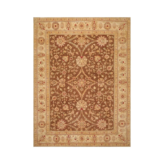 9' x 12' Hand Knotted Wool Peshawar Traditional Oriental Area Rug Brown