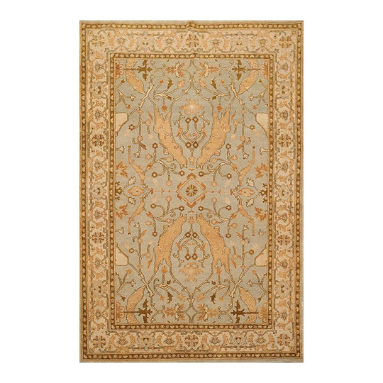 5'11" x 9'1'' Hand Knotted 100% Wool Oushak Oriental Area Rug Aqua